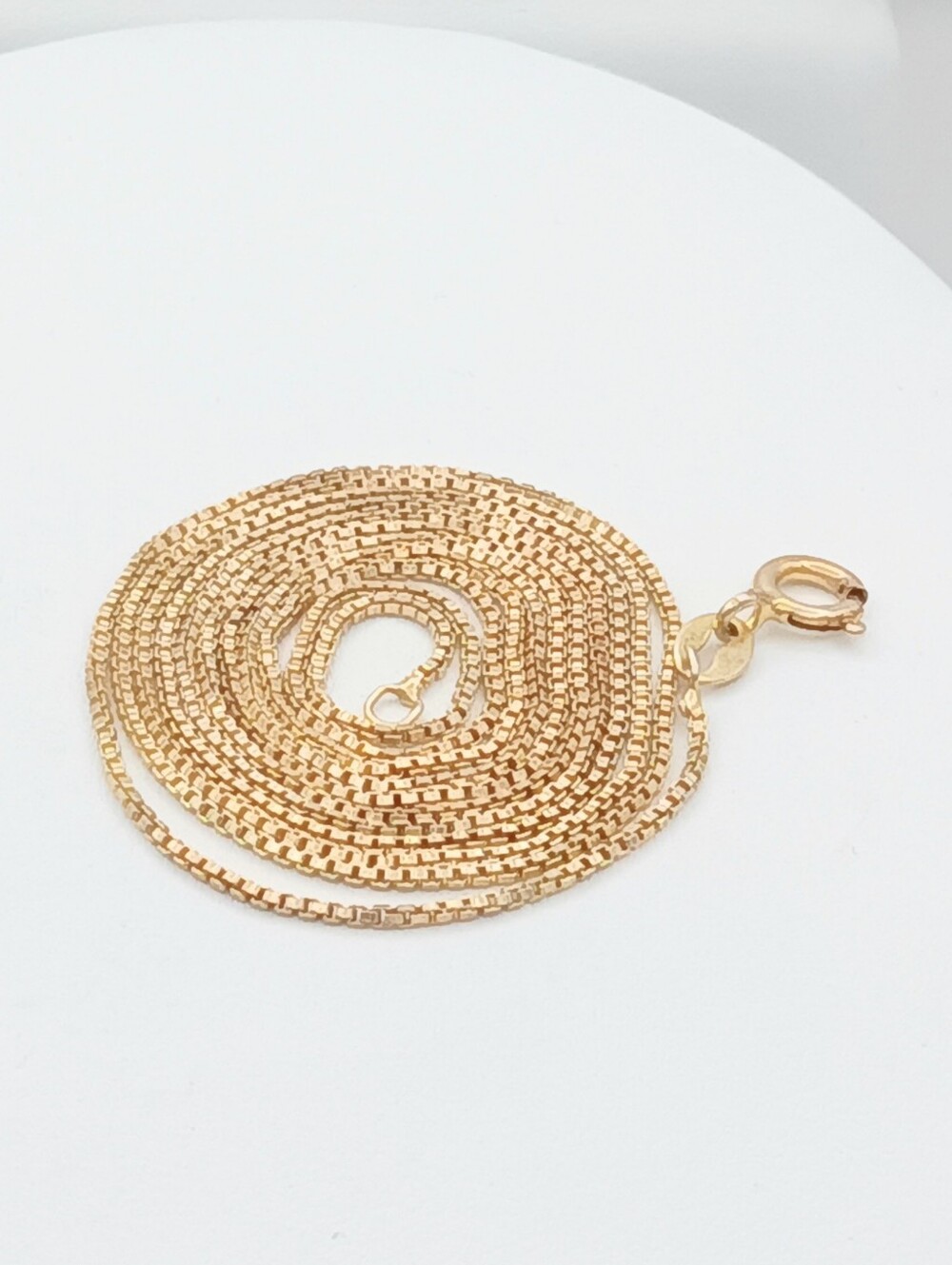 Italy 925 Sterling Silver Gold Box Chain 31" Necklace